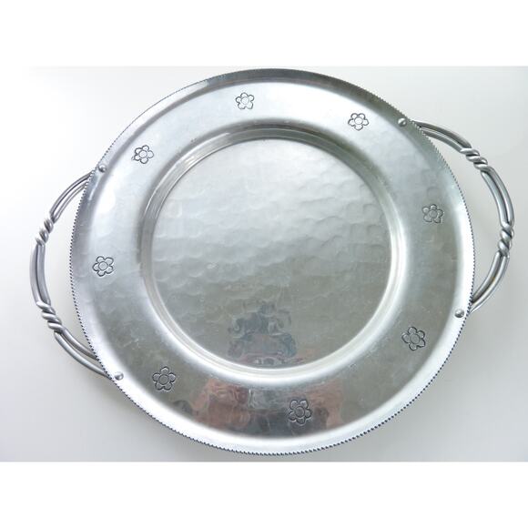 Vintage Floral Aluminum Serving Tray Coffee Bar Styling, Coffee Station Decor, - Picture 1 of 7